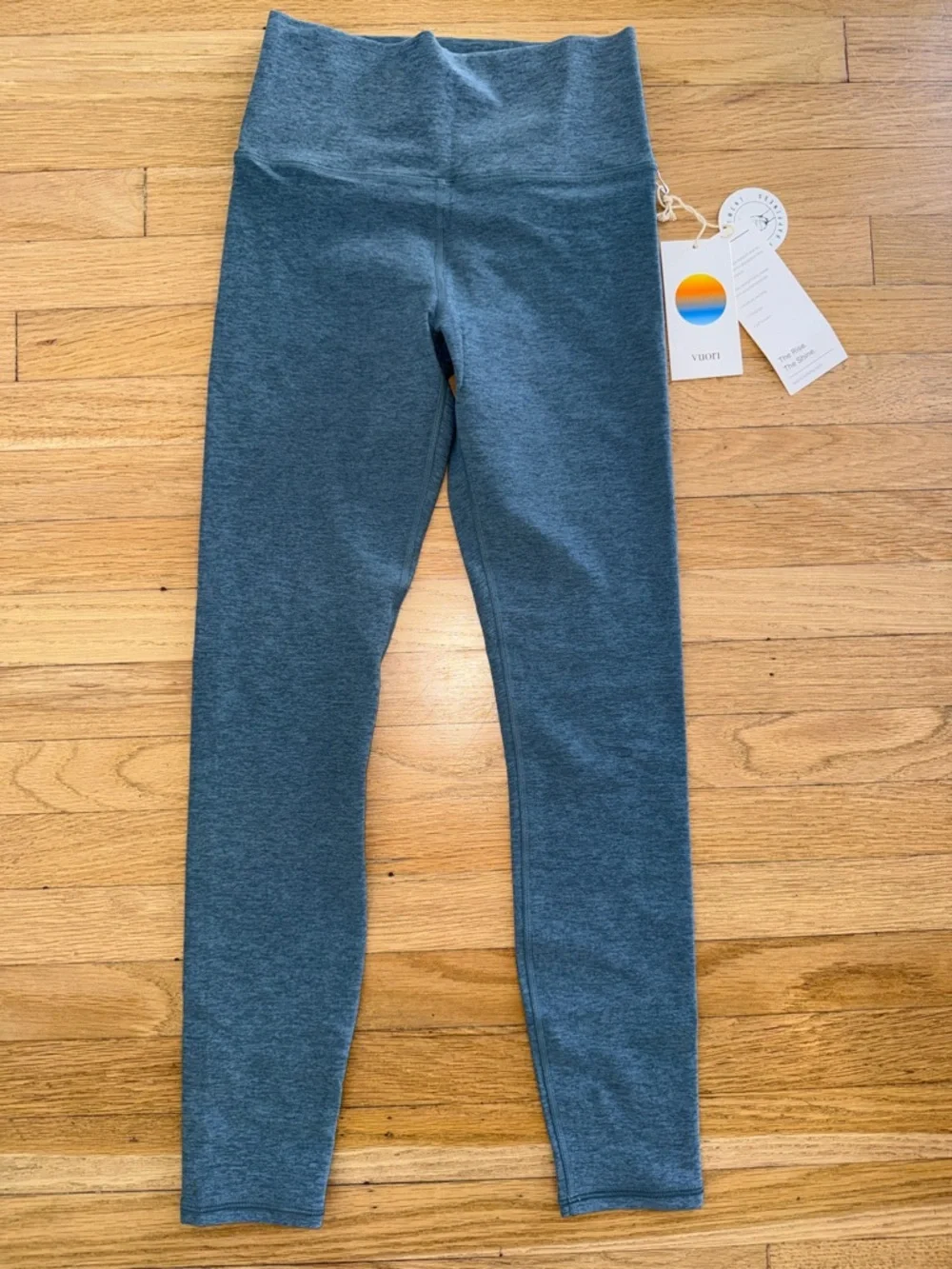 Vuori Heather Smoke Blue Heather High-Waist Leggings - Picture 3 of 5